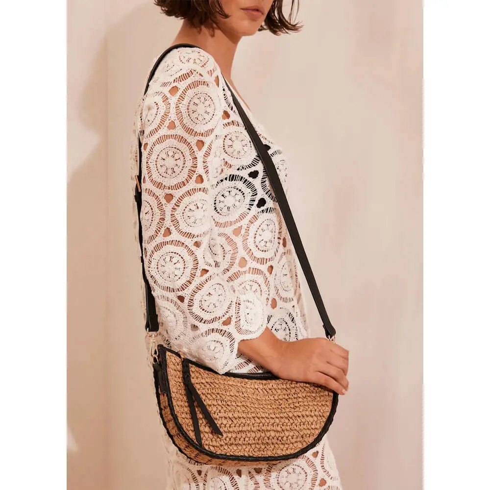 Mint Velvet Neutral Woven Crossbody Bag
